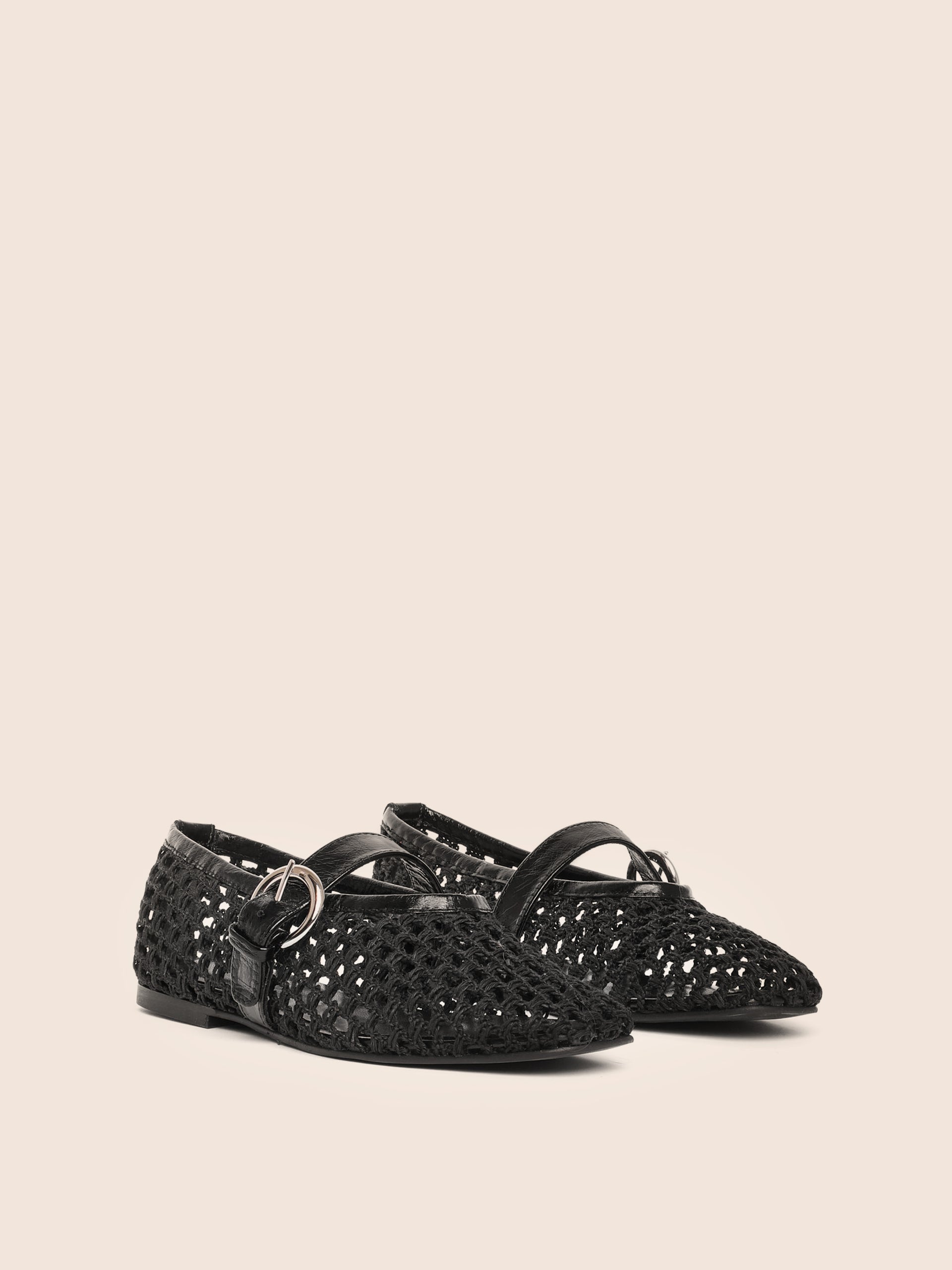 Aveiro Black Woven Ballerina