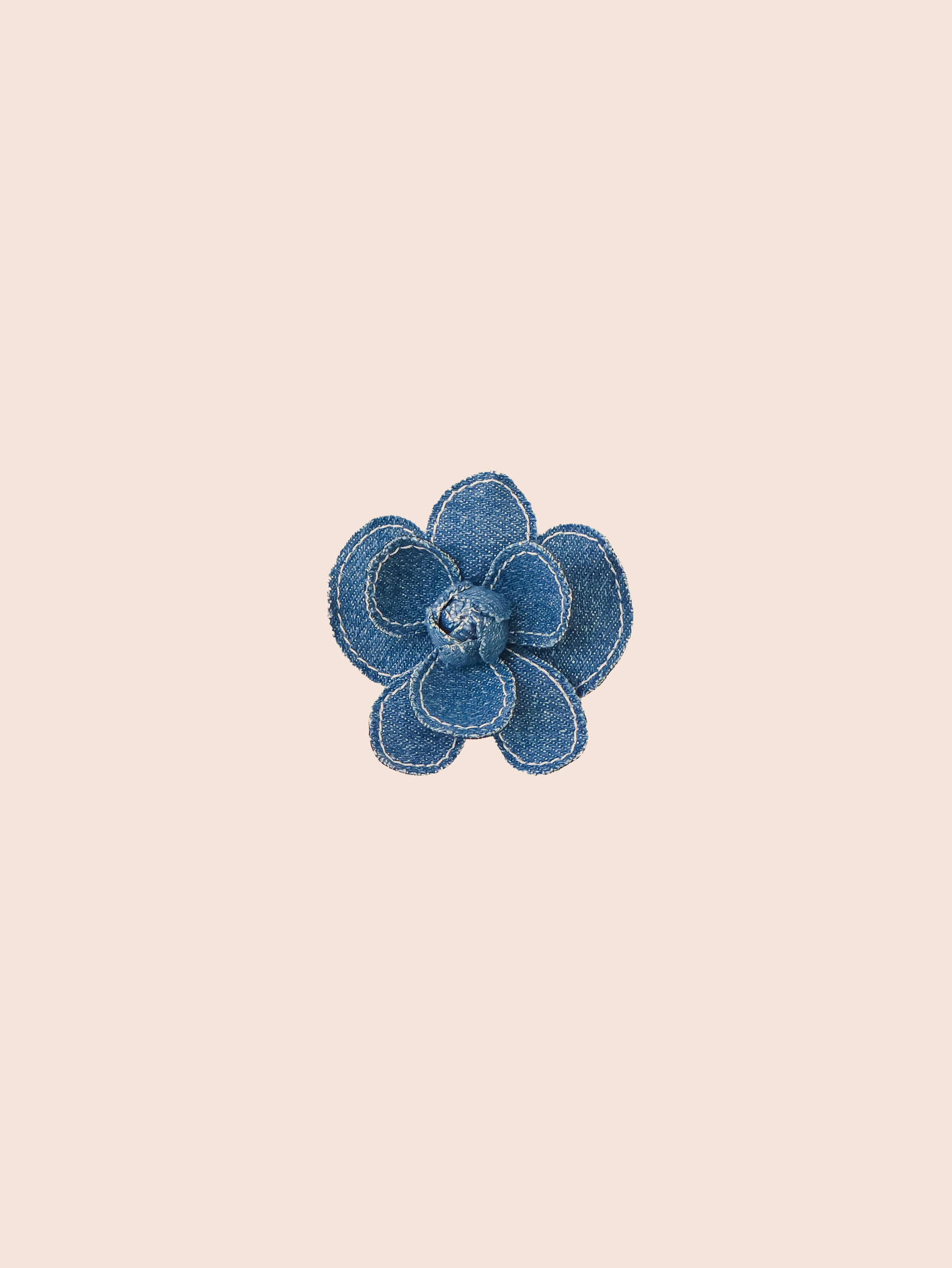 Stitch Flower Clip Dark Denim