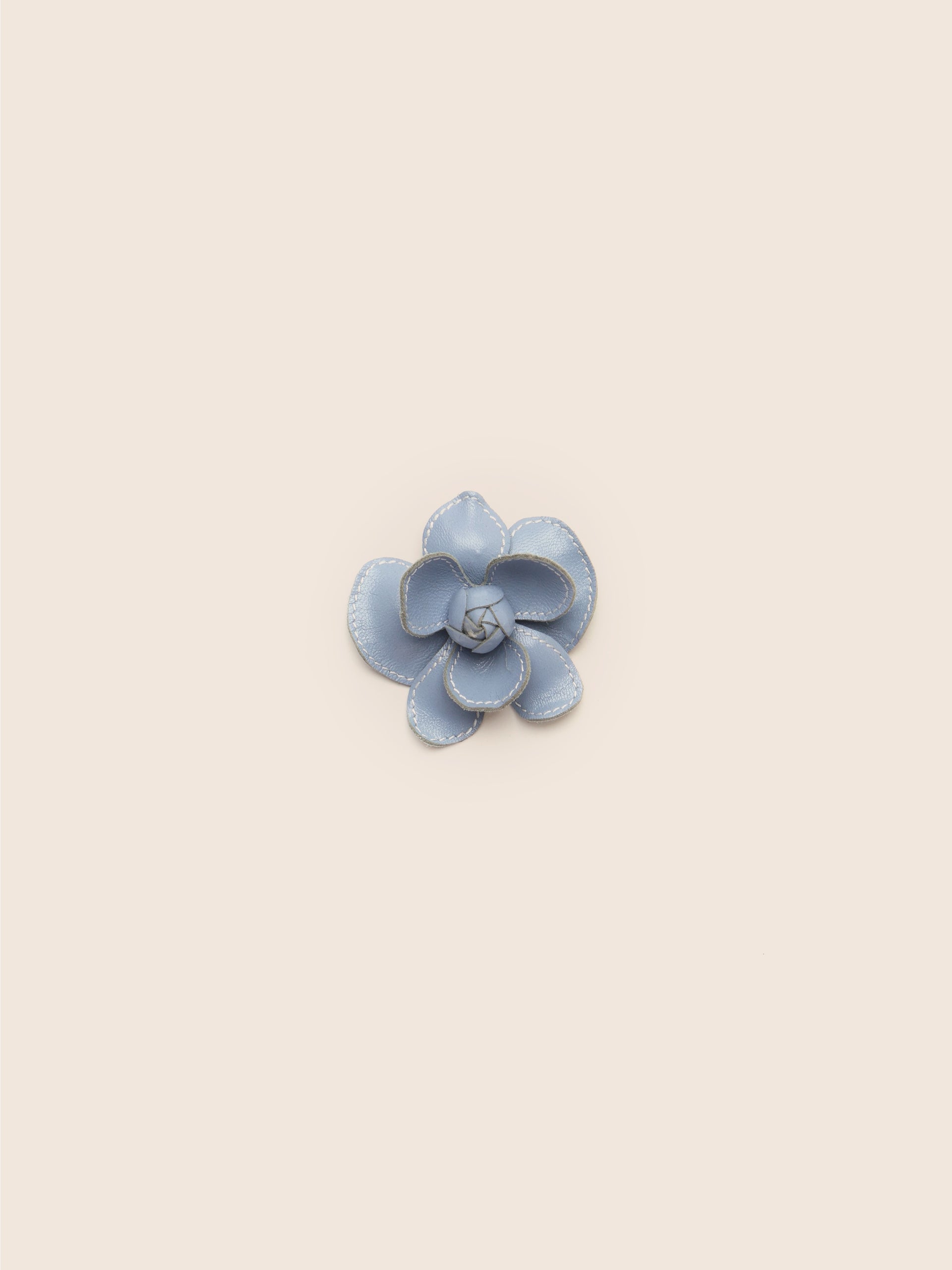 Stitch Flower Clip Denim