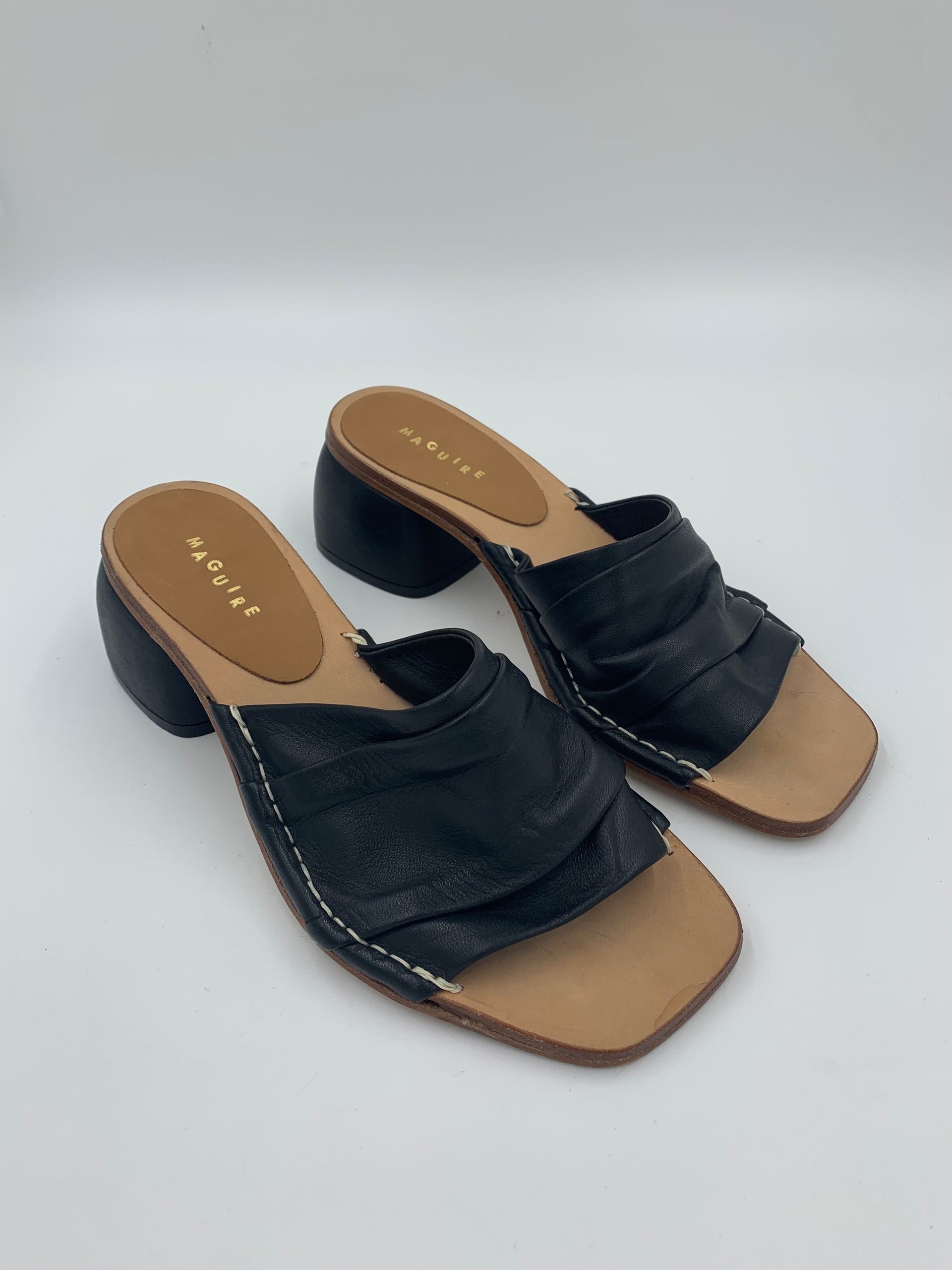 Sample Ruched Heeled Sandal Black 38